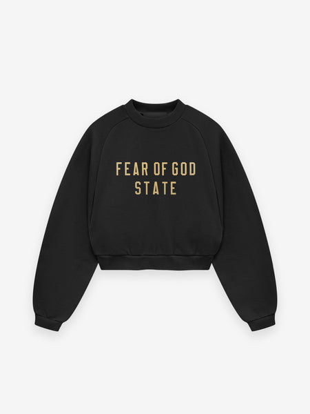 Womens Fleece Cropped Crewneck