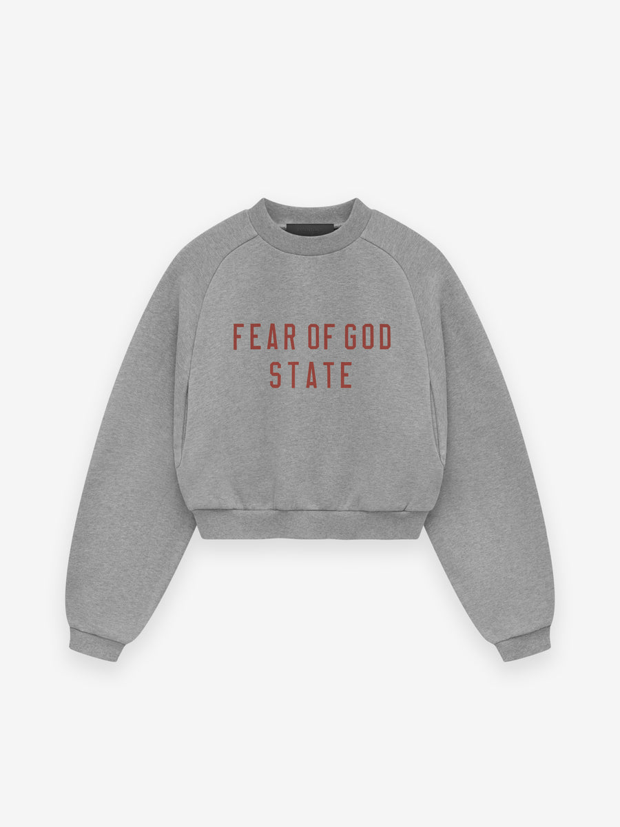 Womens Fleece Cropped Crewneck - Fear of God