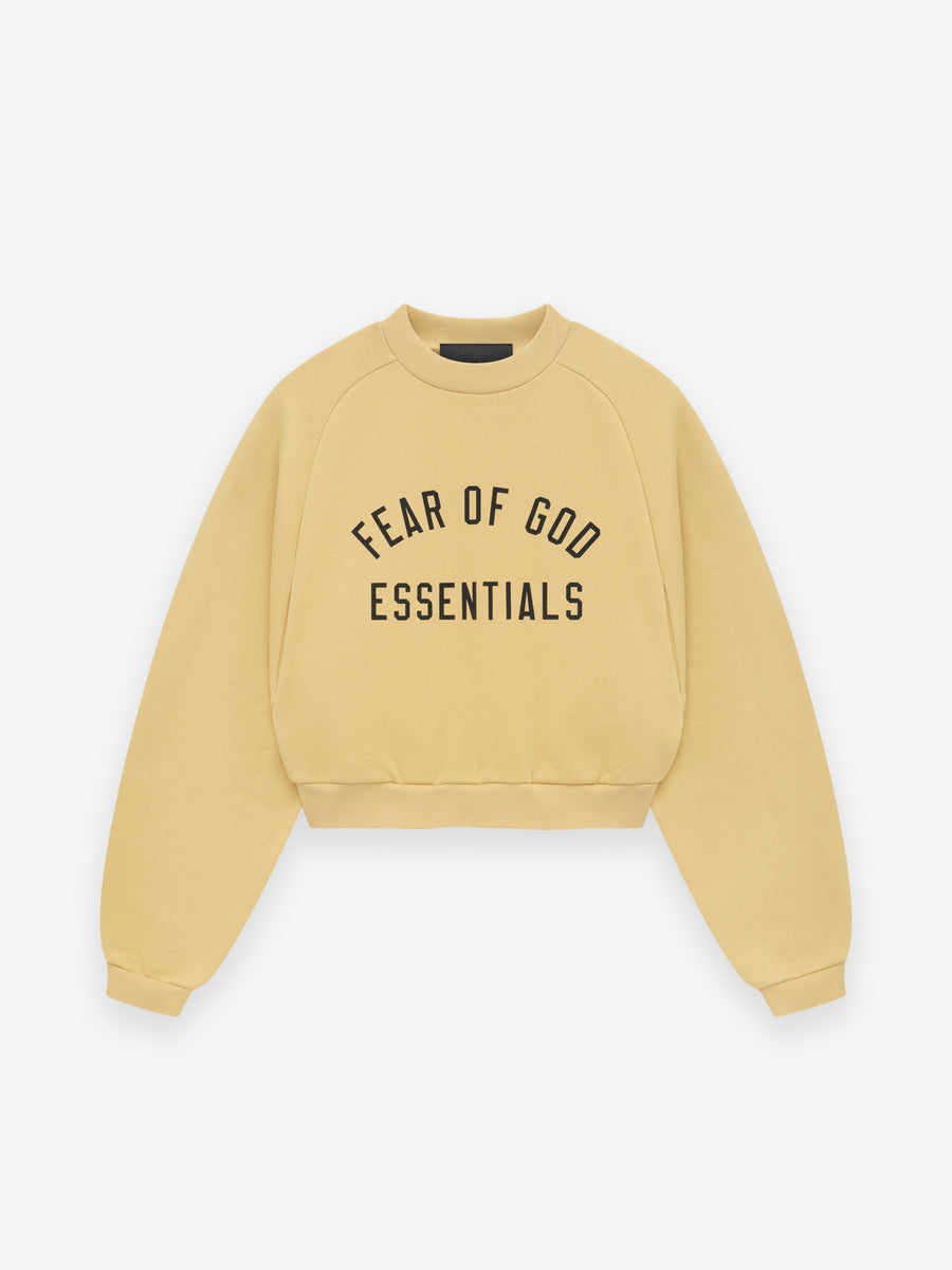 Womens Fleece Cropped Crewneck - Fear of God