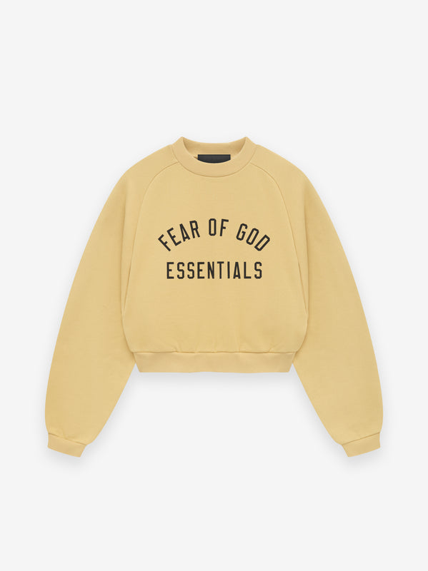 Womens Fleece Cropped Crewneck