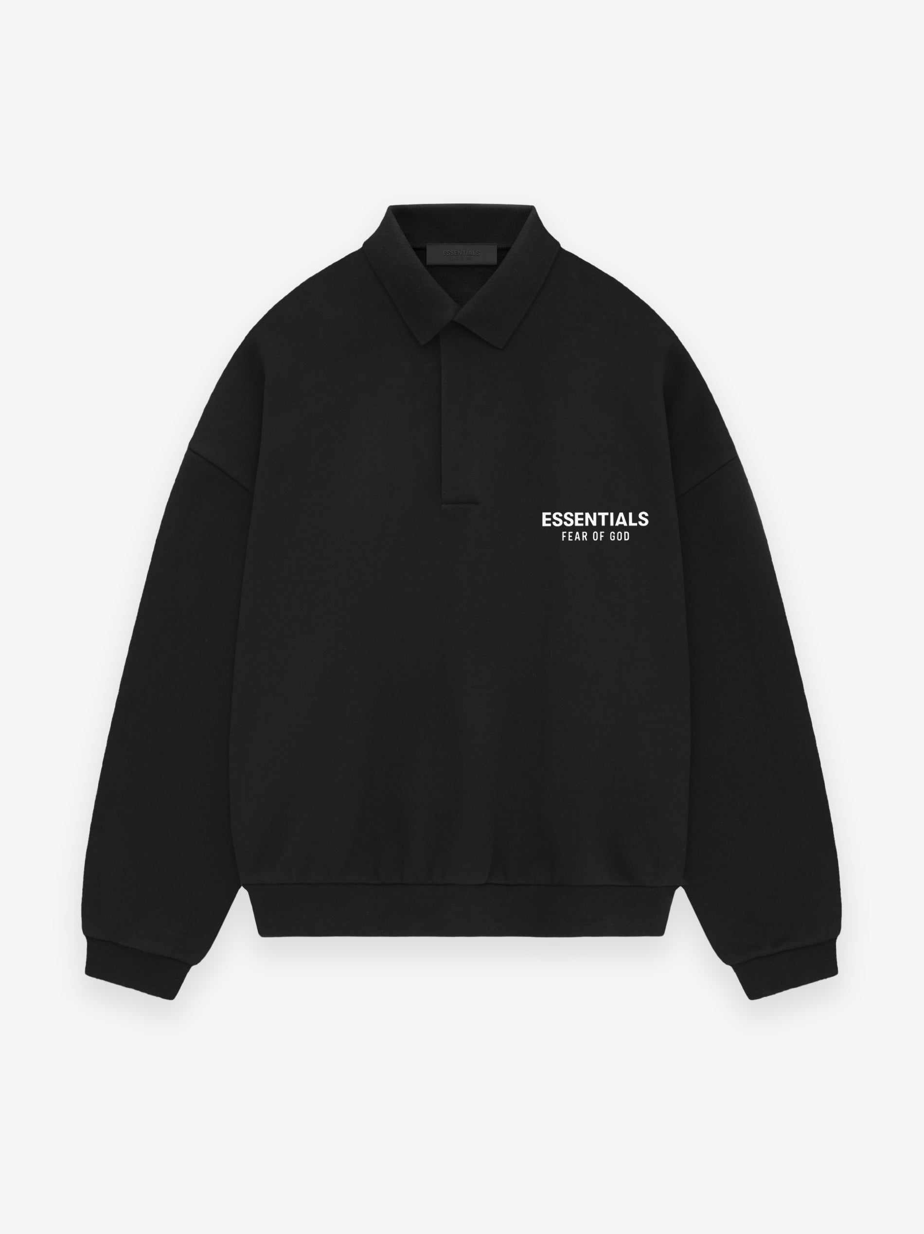 Fleece Polo in Black | Fear of God ESSENTIALS | Fear of God