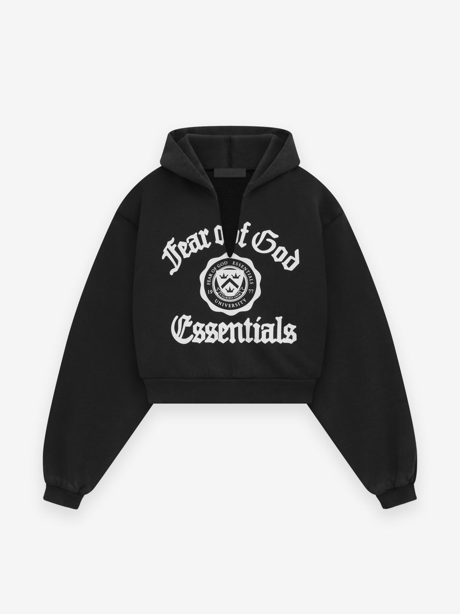 Women's Heavy Fleece Cropped V-Neck Hoodie - Fear of God