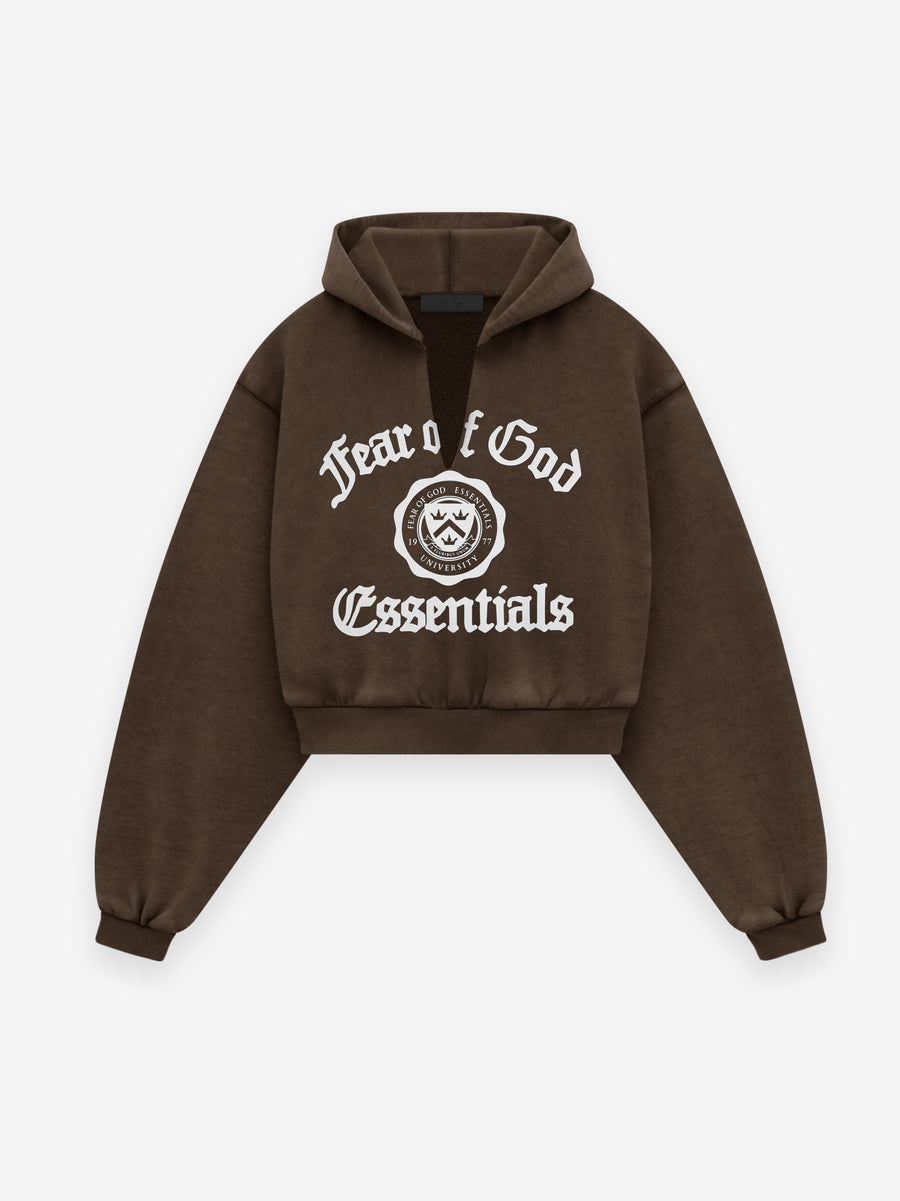 Women's Heavy Fleece Cropped V-Neck Hoodie - Fear of God