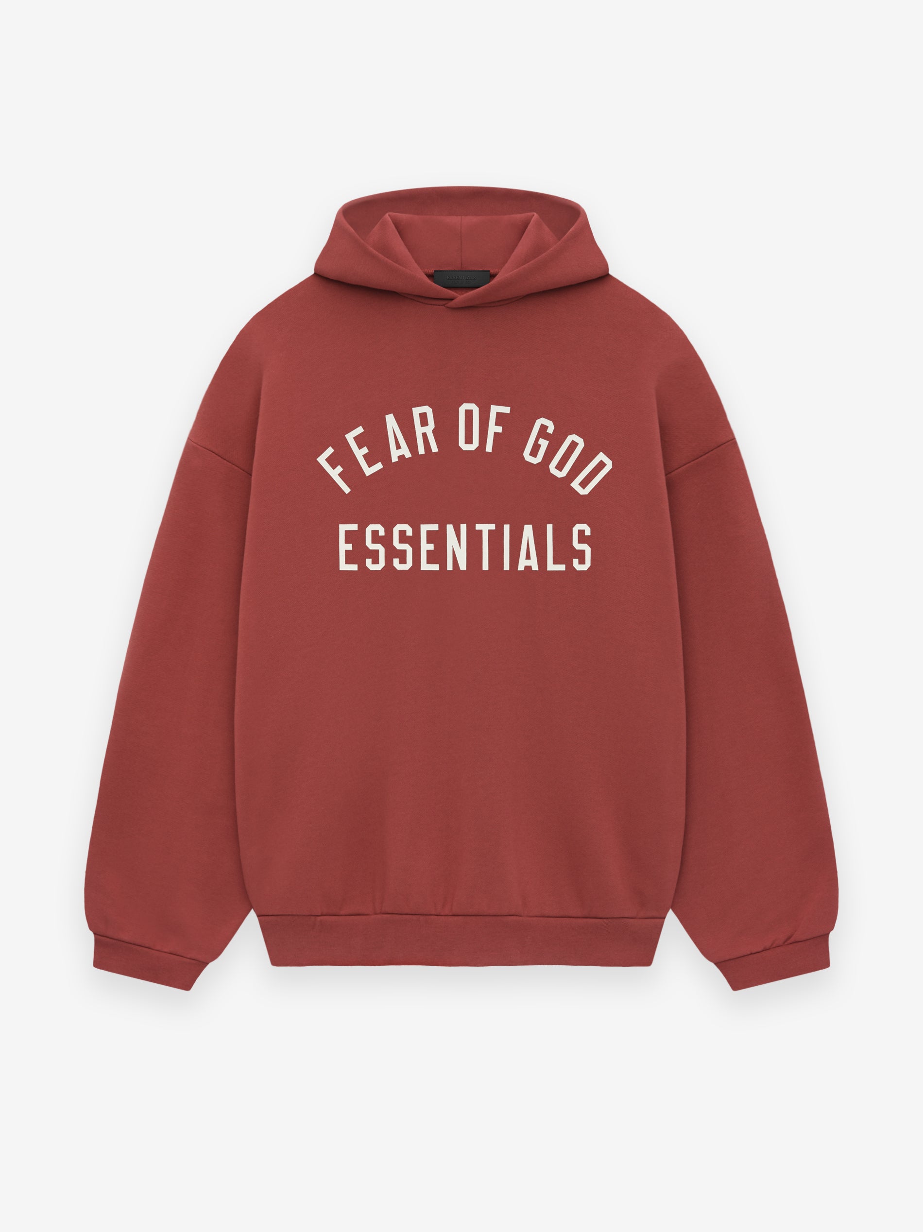 Fleece Hoodie in Crimson | Fear of God ESSENTIALS | Fear of God