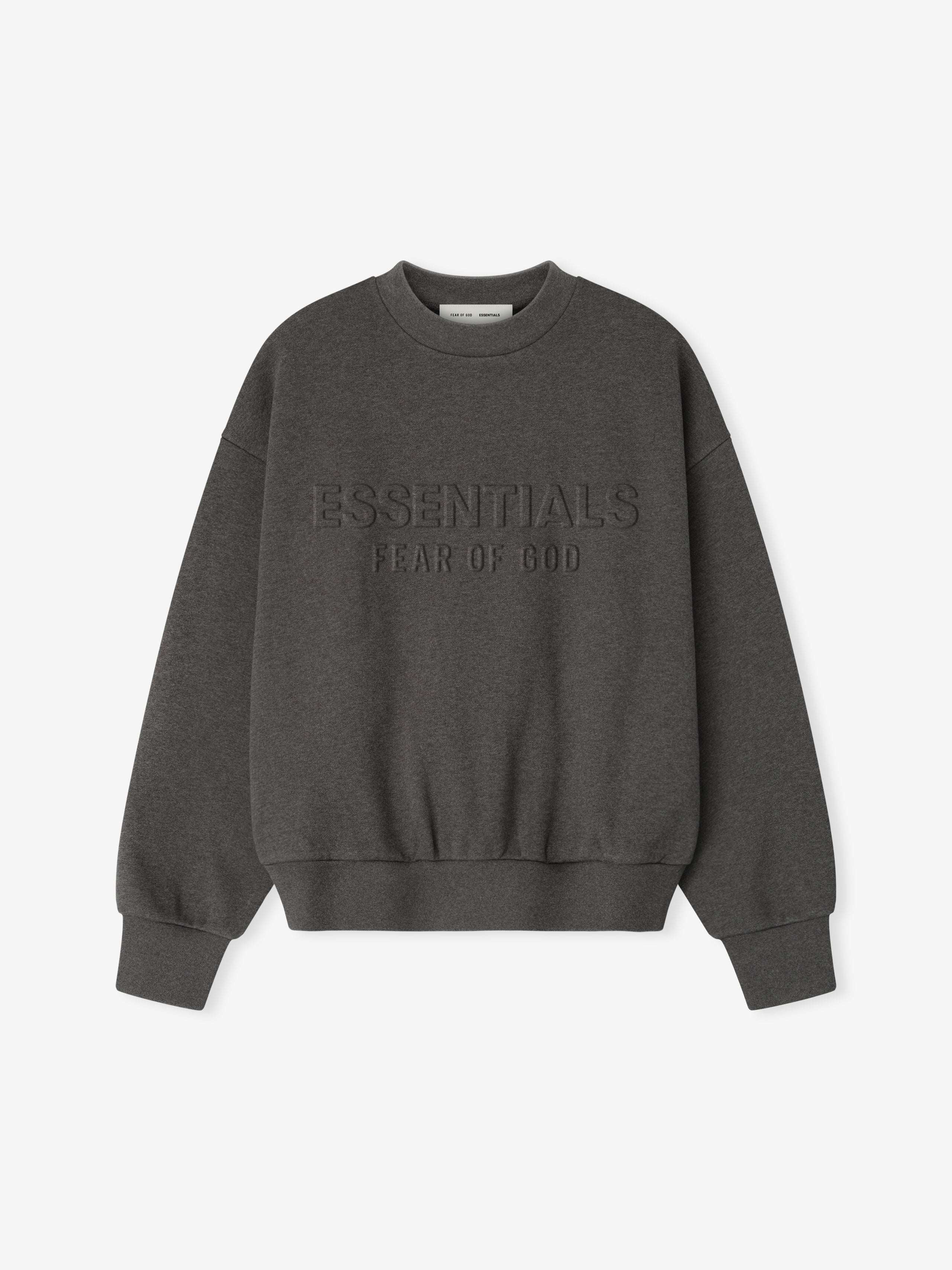 Embossed Classic Crewneck Sweatshirt Charcoal Heather / XS