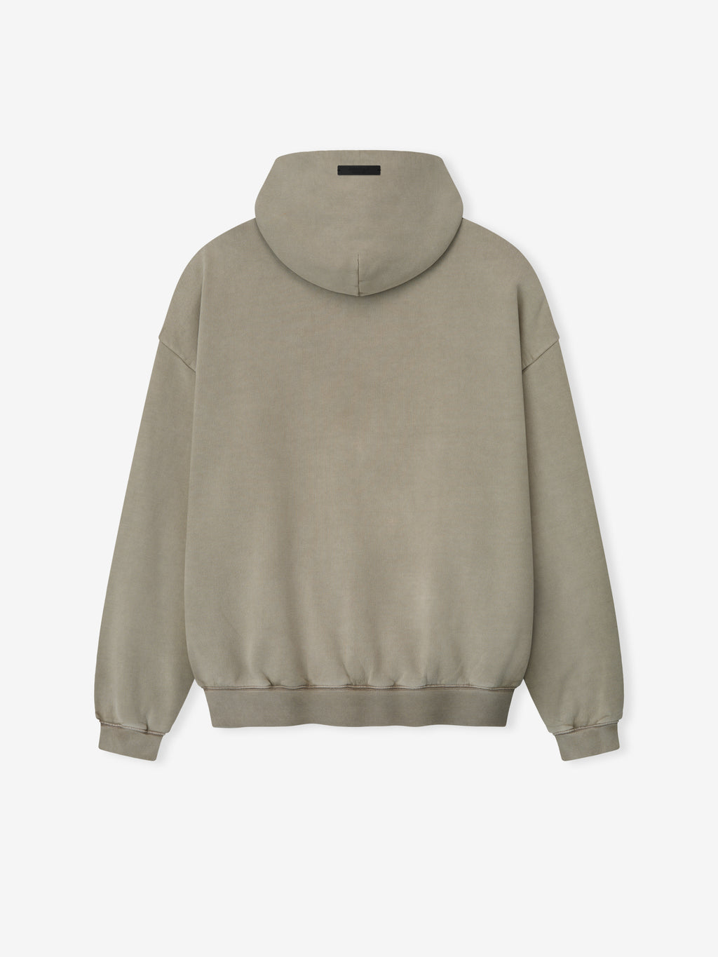 Back view of muted beige Spurs 90s Hoodie showing plain hood and elasticated cuffs, gallery image 0