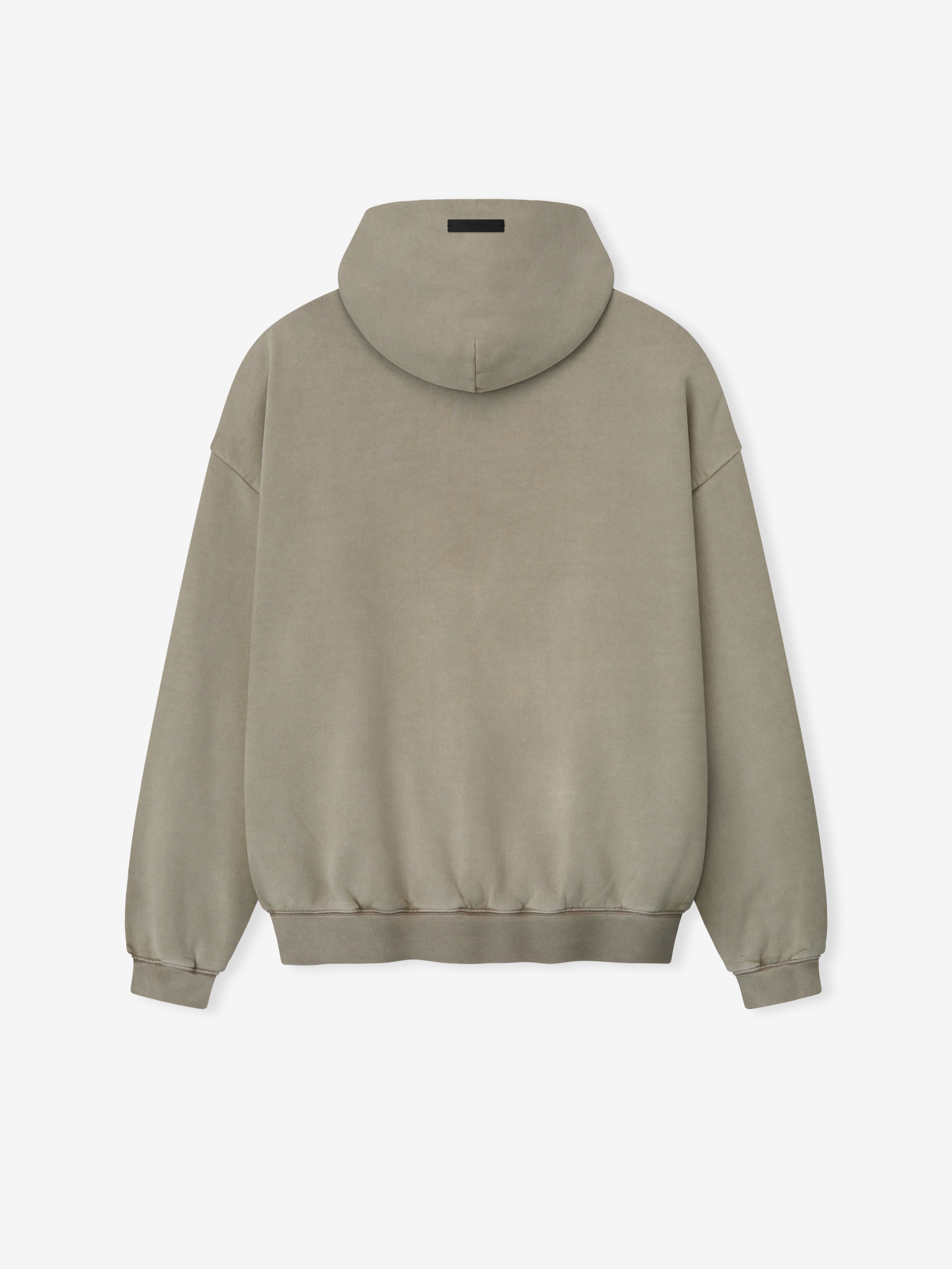 Back view of muted beige Spurs 90s Hoodie showing plain hood and elasticated cuffs, gallery image 0