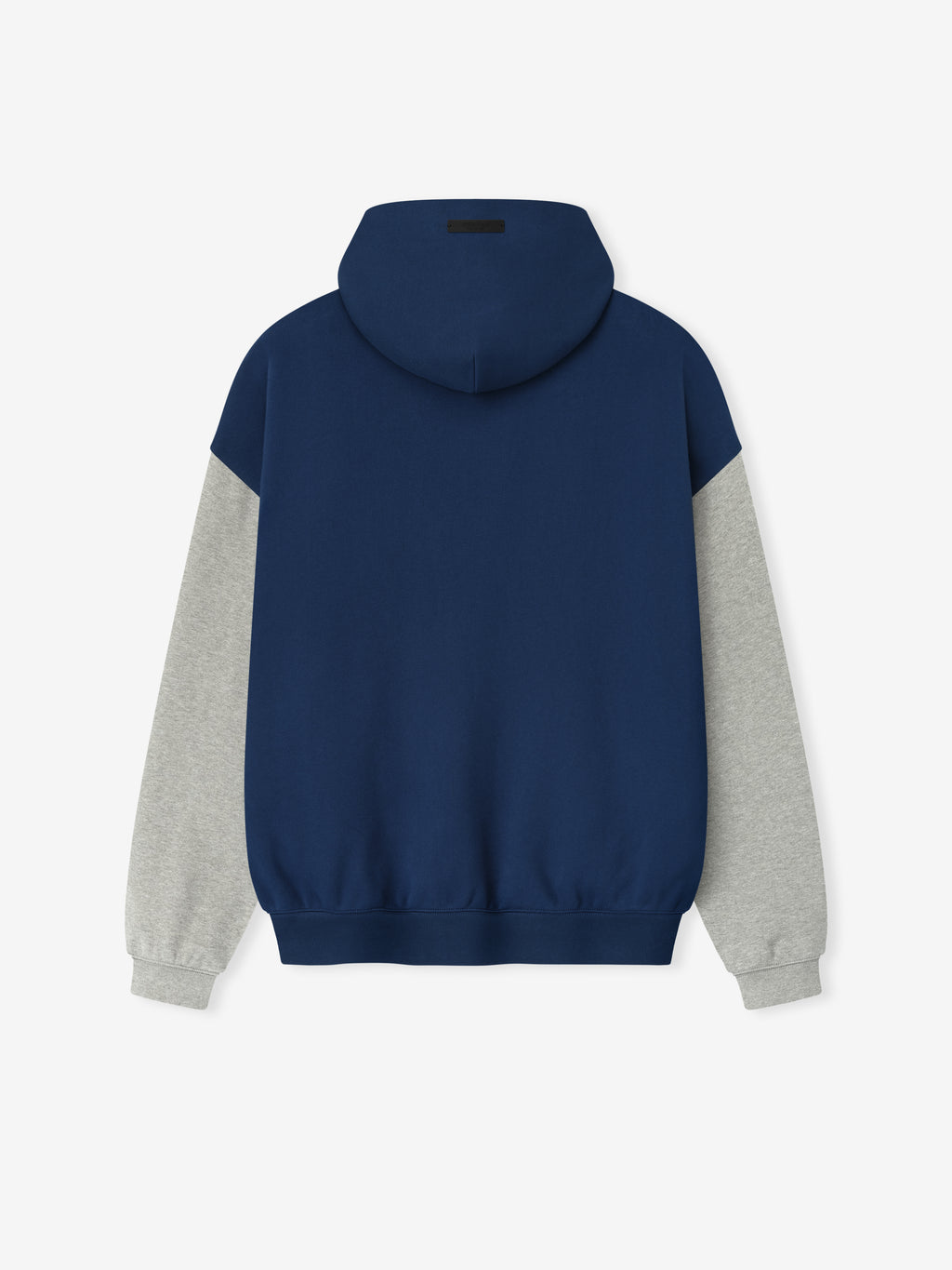 Back view of Giants Sport Hoodie featuring blue estate body and contrasting concrete heather sleeves with elastic waistband