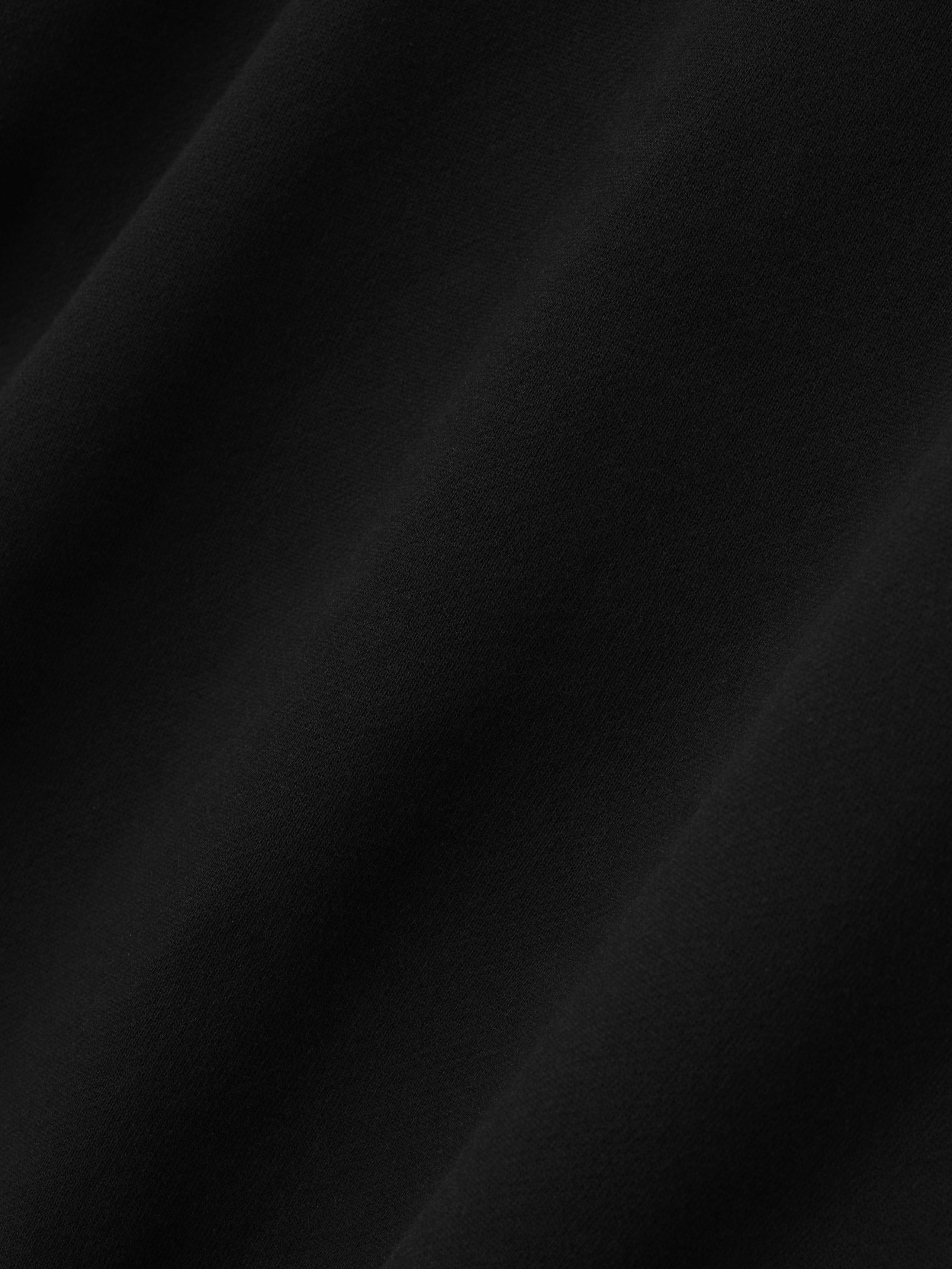 close-up detail of black fleece fabric texture used in Essentials Black Yankees Hoodie