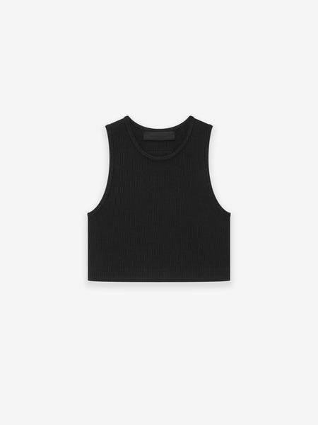 Sport Essentials Ribbed Womens Tank Top (Black/White)