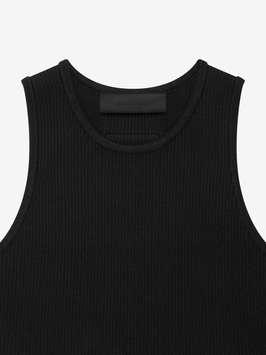 Sport Essentials Ribbed Womens Tank Top (Black/White)