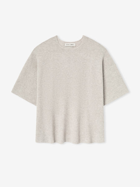 Waffle Short Sleeve Sweater in Heather Stone | Fear of God