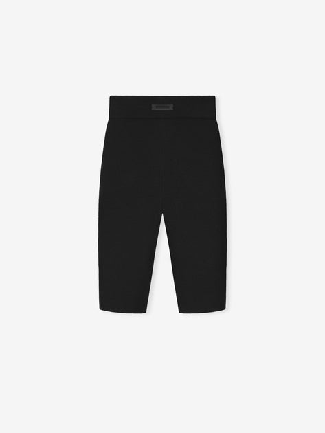 Womens Soft Rib Knit Biker Short in Jet Black | Fear of God Womens Soft Rib Knit Biker Short in Jet Black | Fear of God