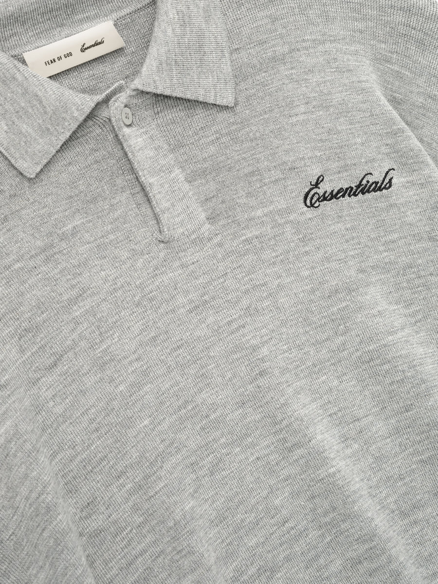 Signature 90s Knit Polo Concrete Heather / XS view 3