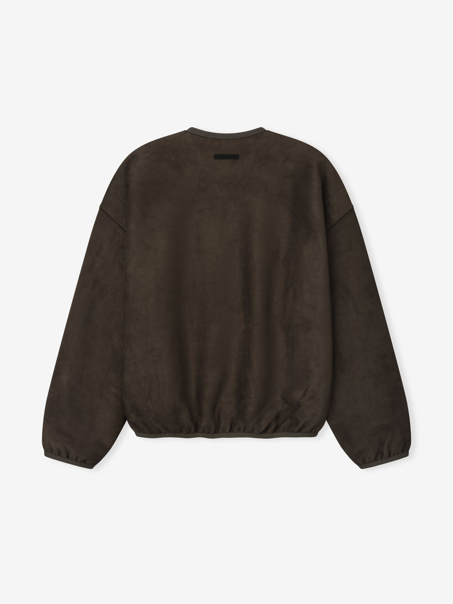 Suede Fleece Signature Modern Crewneck Sweatshirt Brown / XS view 5