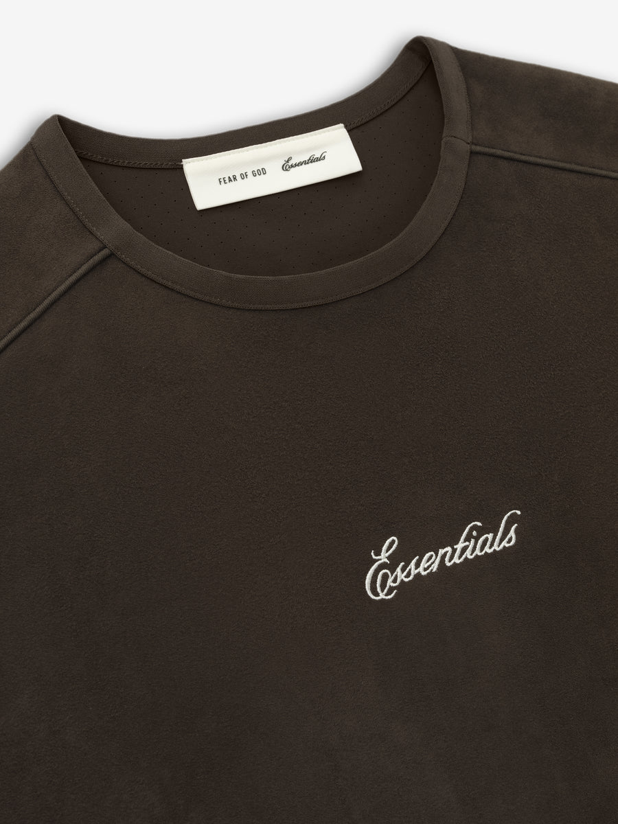 Suede Fleece Signature Modern Crewneck Sweatshirt Brown / XS view 6