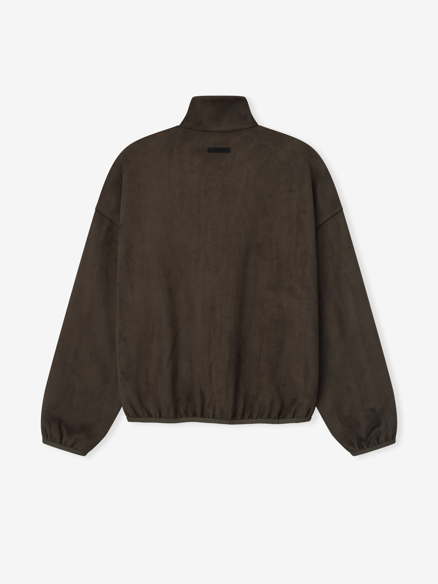 Suede Fleece Signature Modern Track Jacket W/ Piping Brown / XS view 3