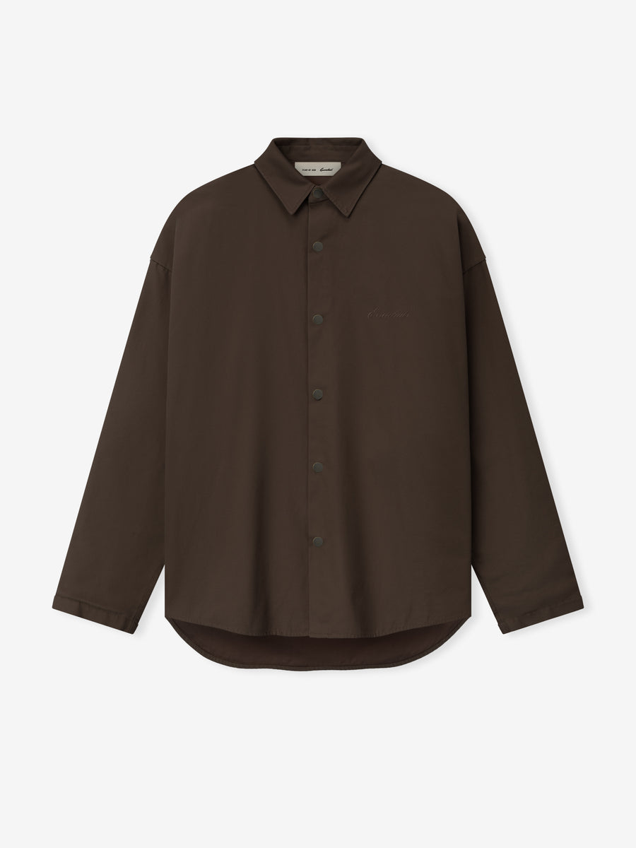 Cotton Canvas Overshirt Brown / S view 3