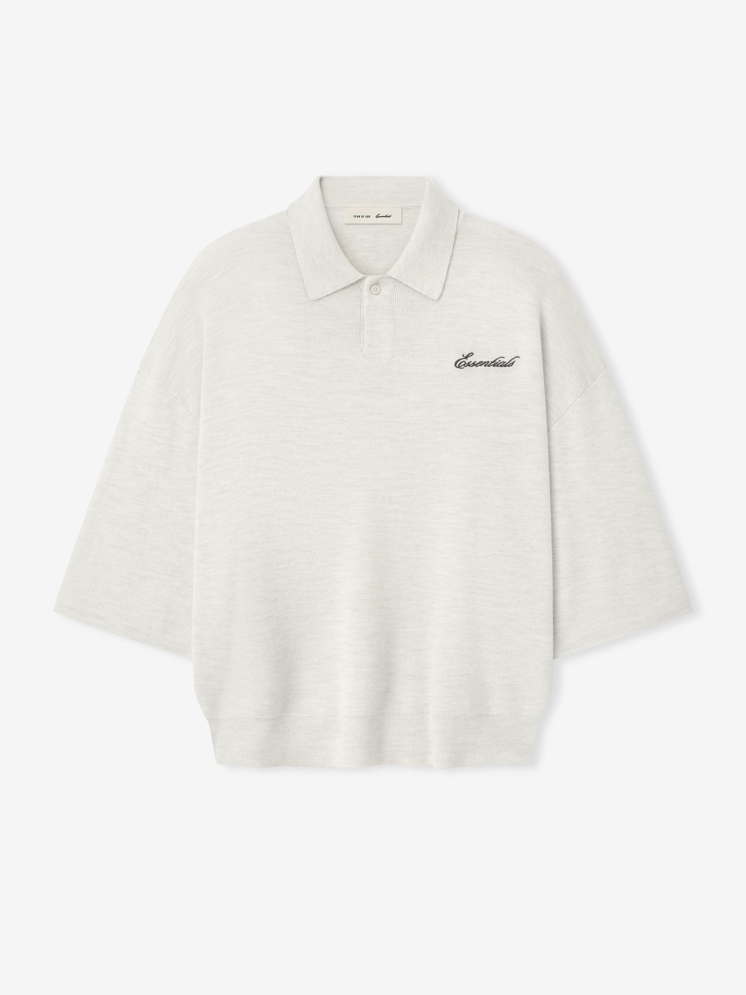 トップス Fear Of God Essentials 3/4 Sleeve Polo L Signature 3/4 Sleeve 90s Knit Polo – Fear of God
