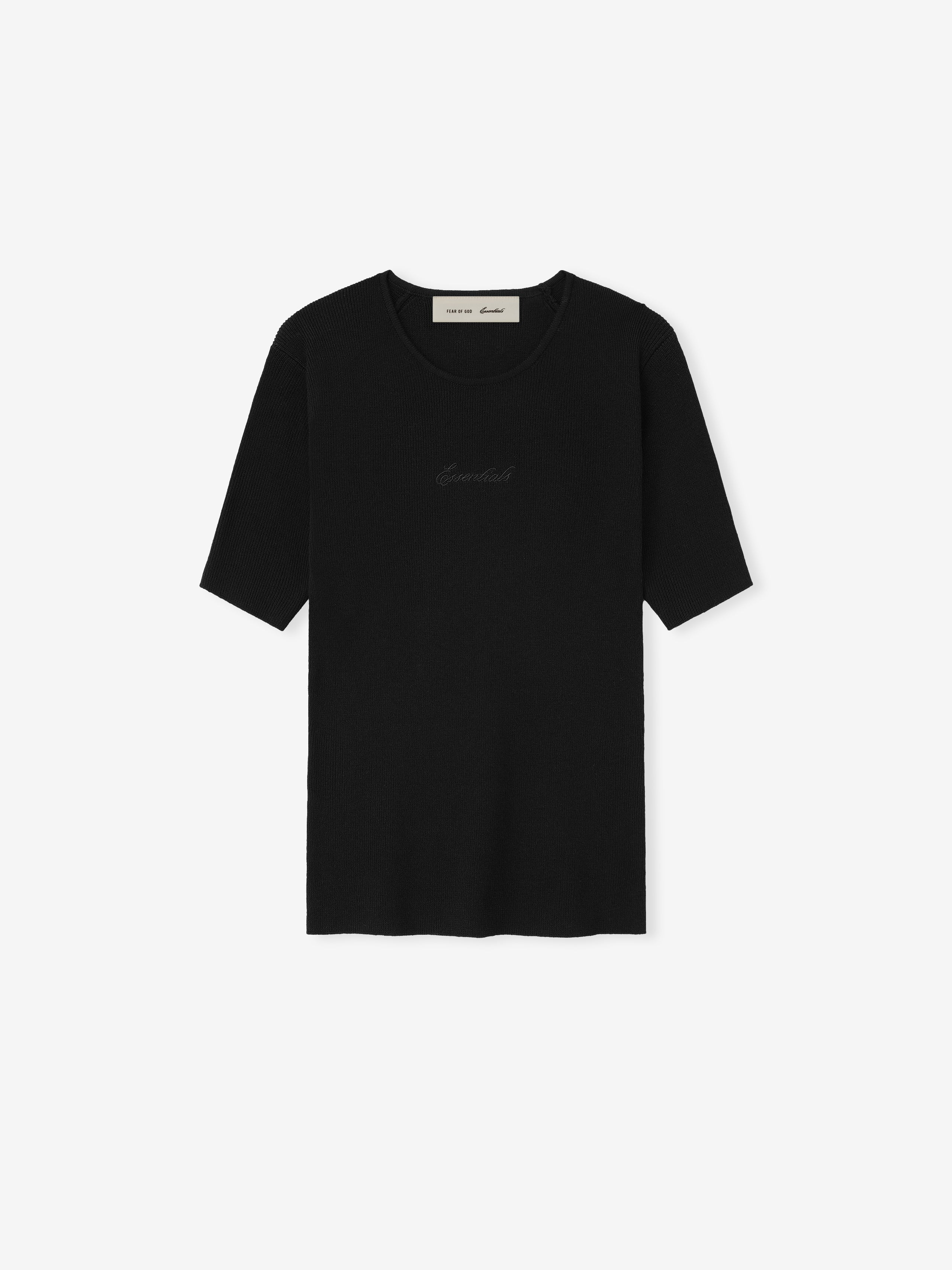 Womens Signature Rib Knit Fitted Short Sleeve Tee – Fear of God