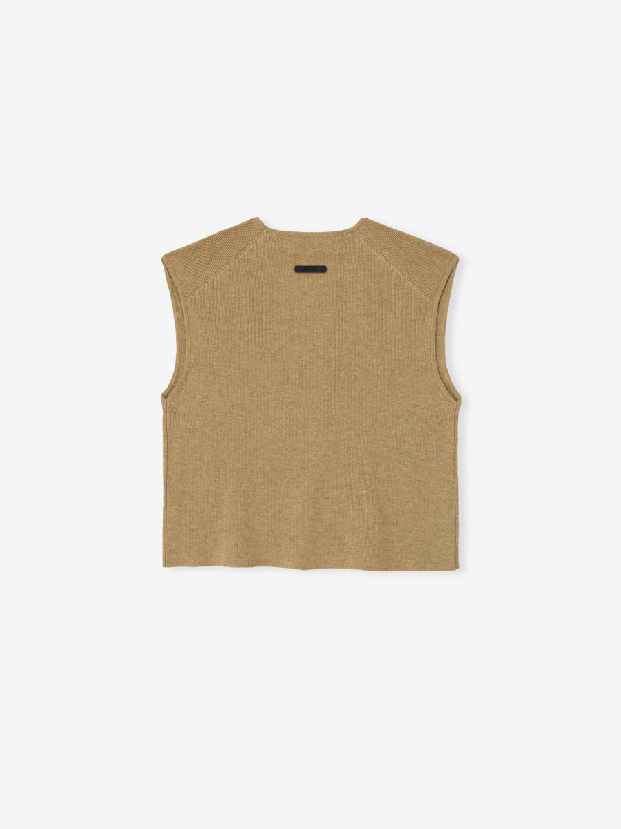 Womens Signature Rib Knit Cropped Top Dune / XS view 3