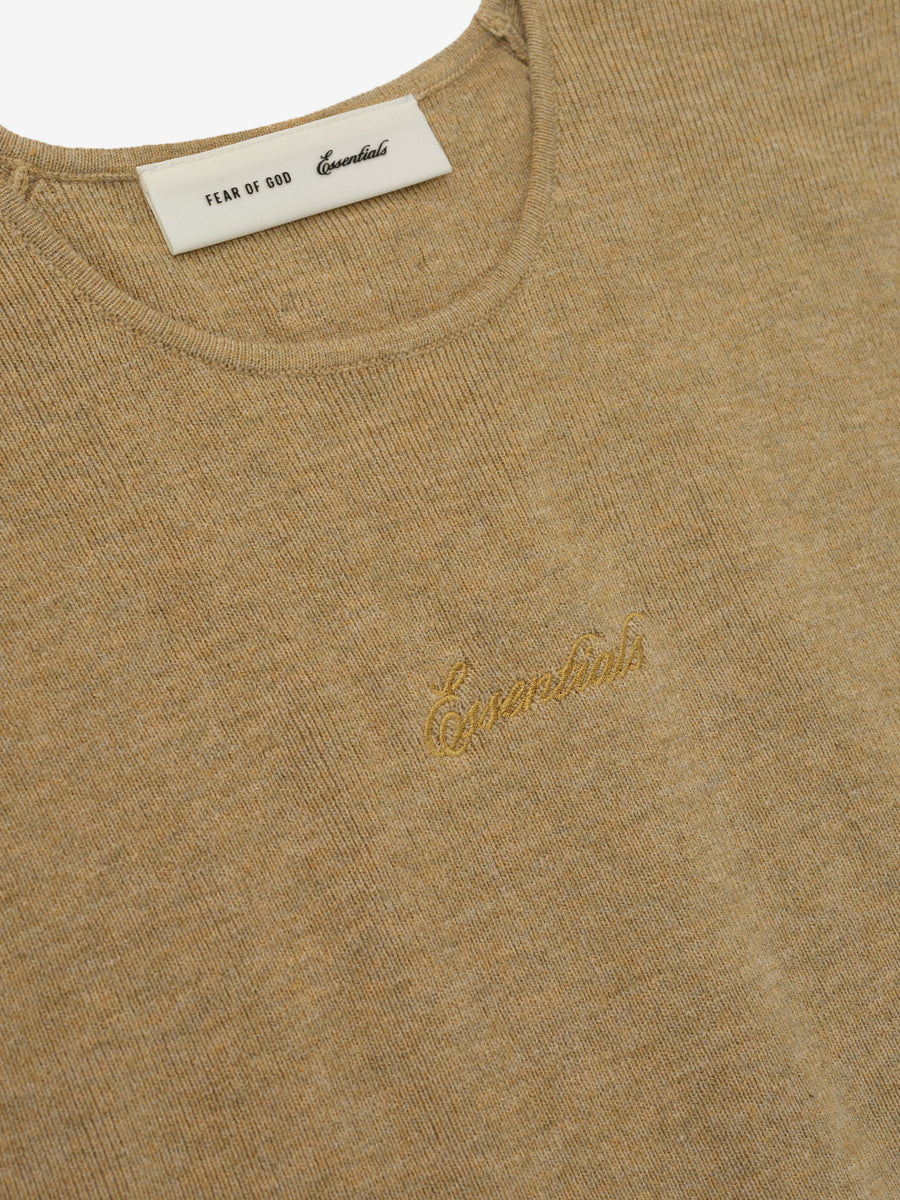 Womens Signature Rib Knit Cropped Top Dune / XS view 4