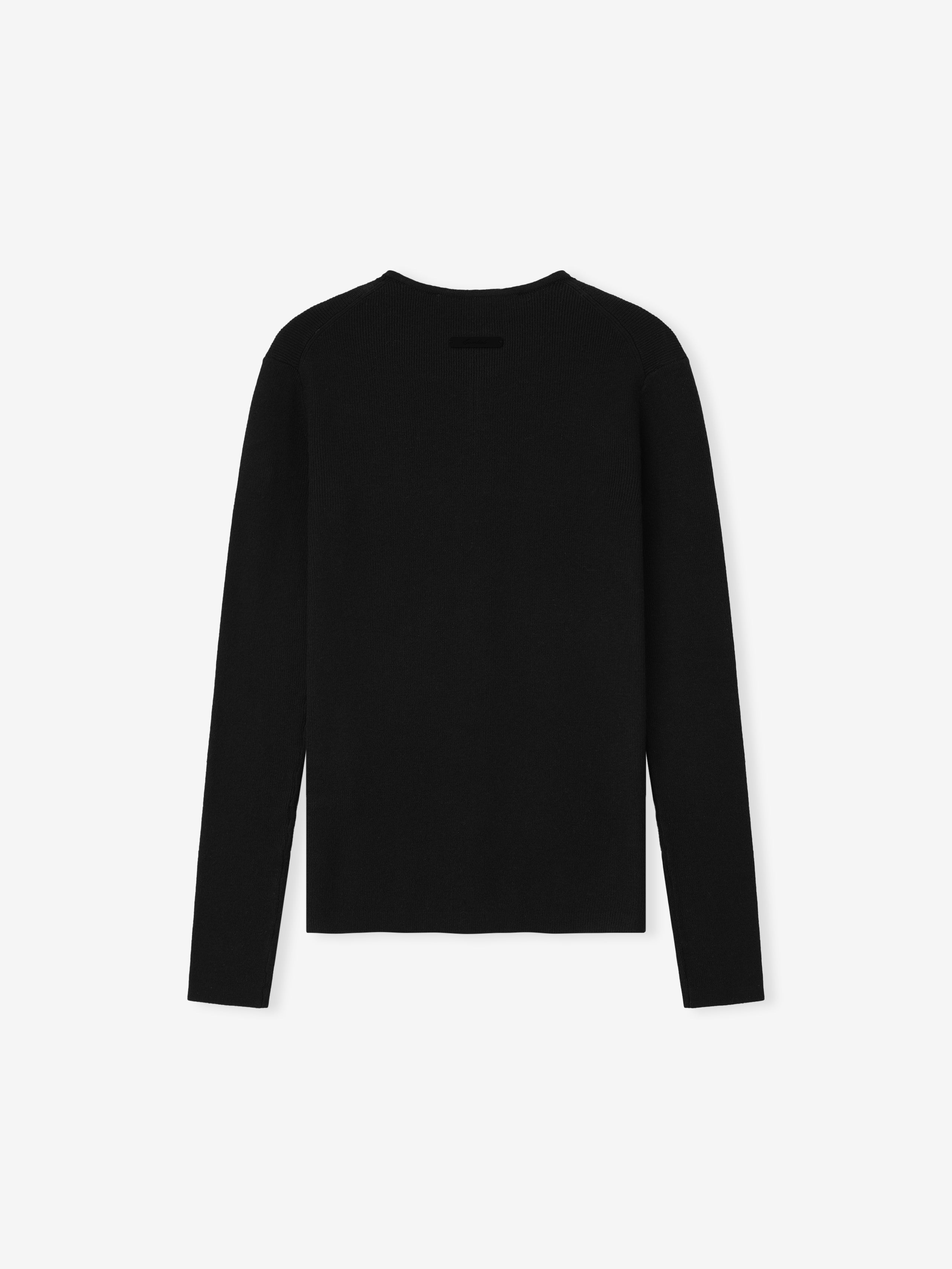 Black long-sleeve shirt on a white background