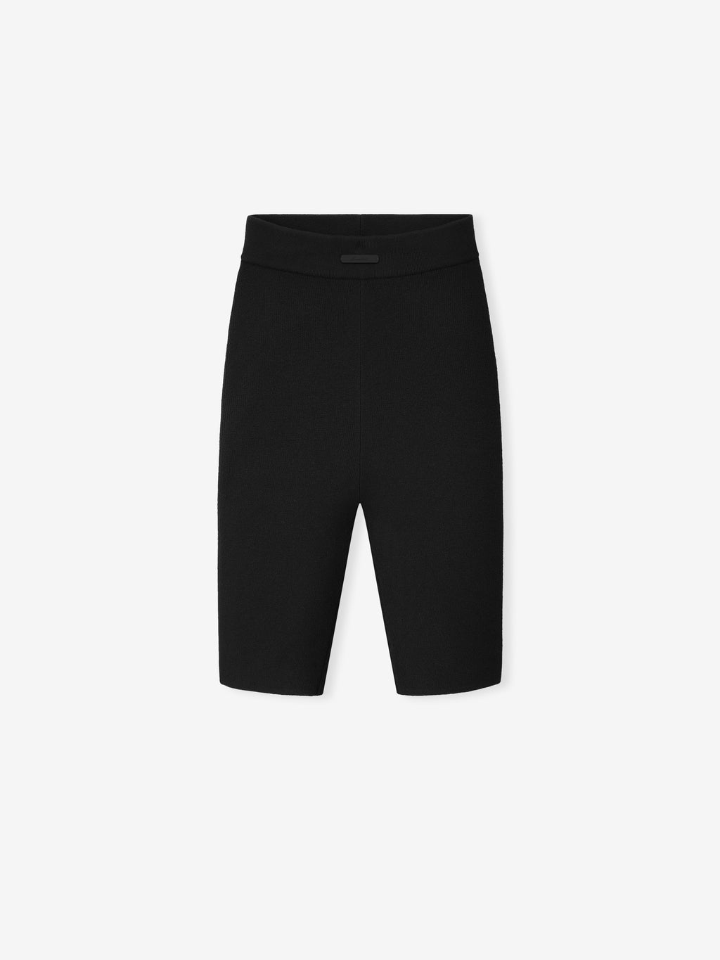 black women’s ribbed knit bike shorts with high waist and slim fit for versatile casual styling