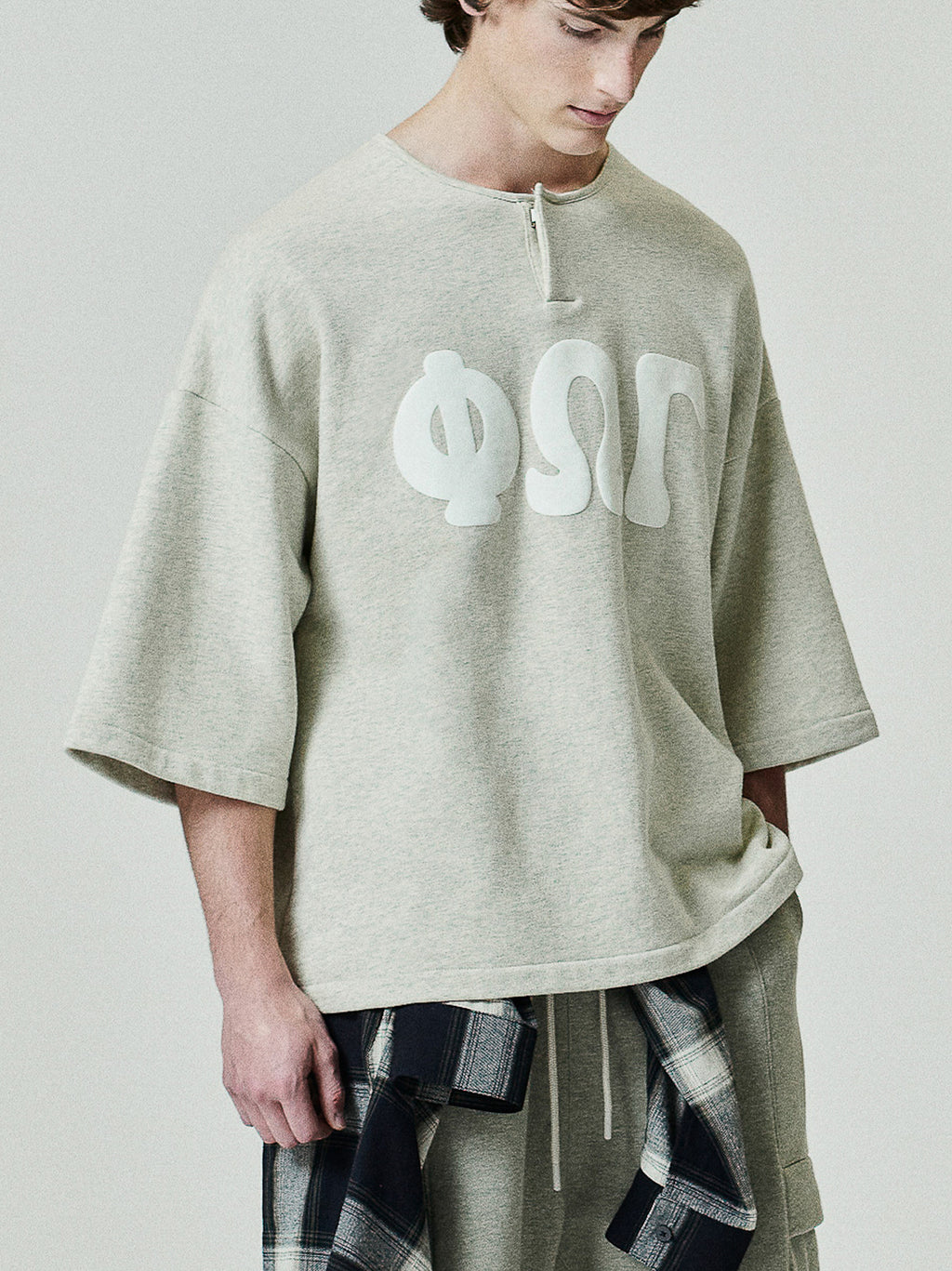 3/4 Henley Sweatshirt