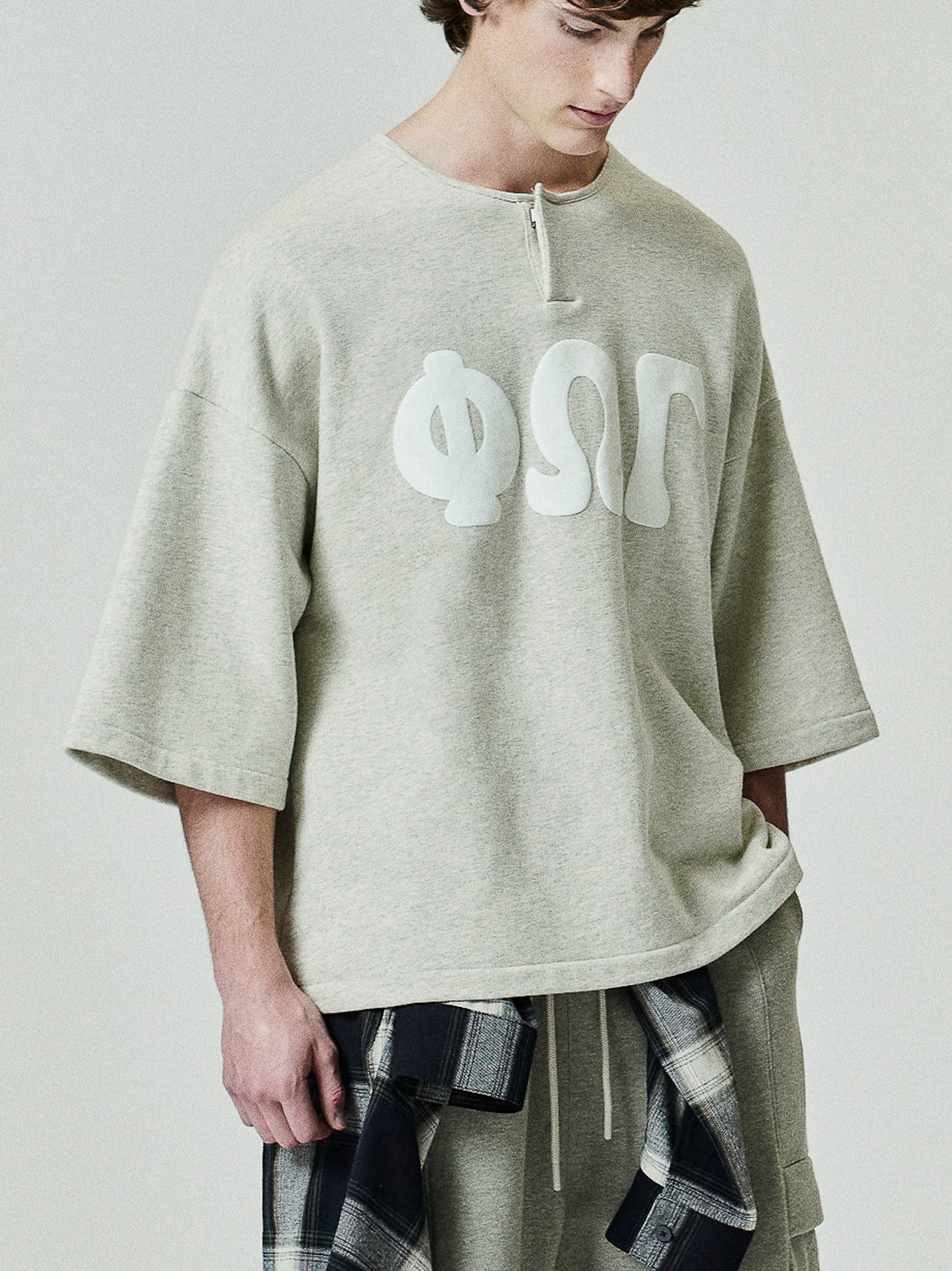 3/4 Henley Sweatshirt