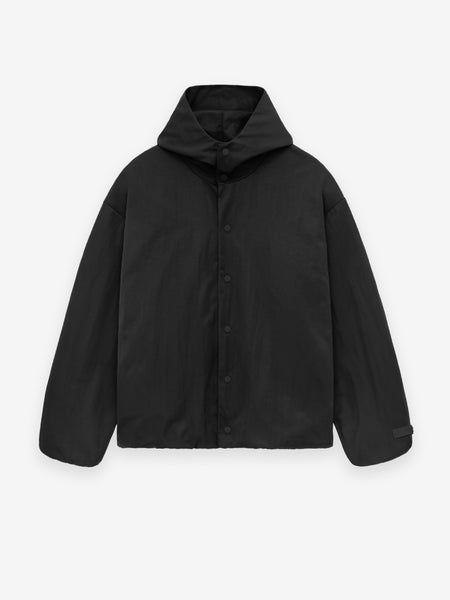 Textured Nylon Hooded Coaches Jacket