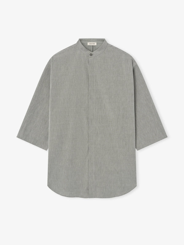 Band Collar Short Sleeve Shirt