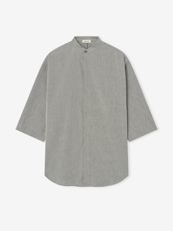 Band Collar Short Sleeve Shirt