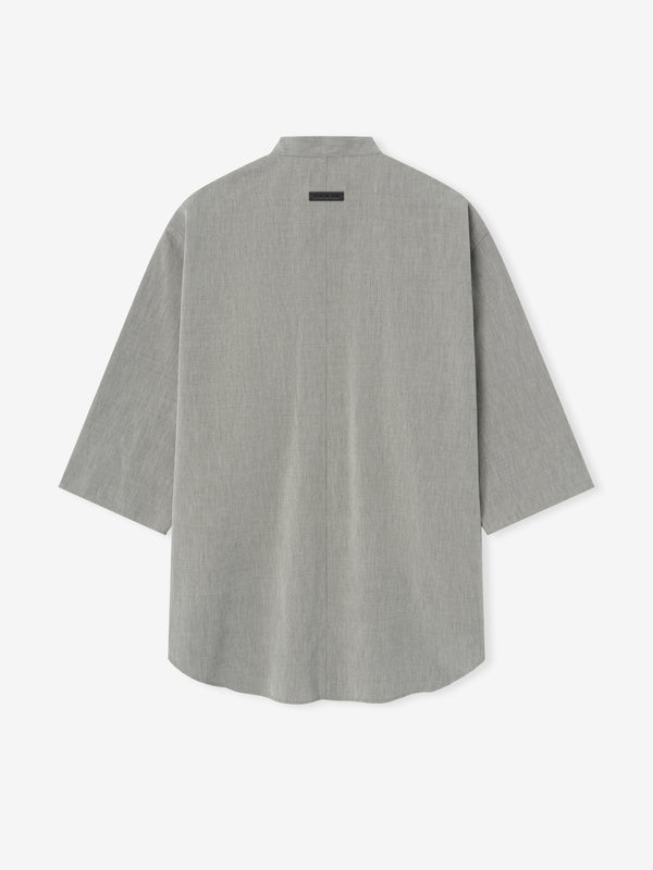 Band Collar Short Sleeve Shirt