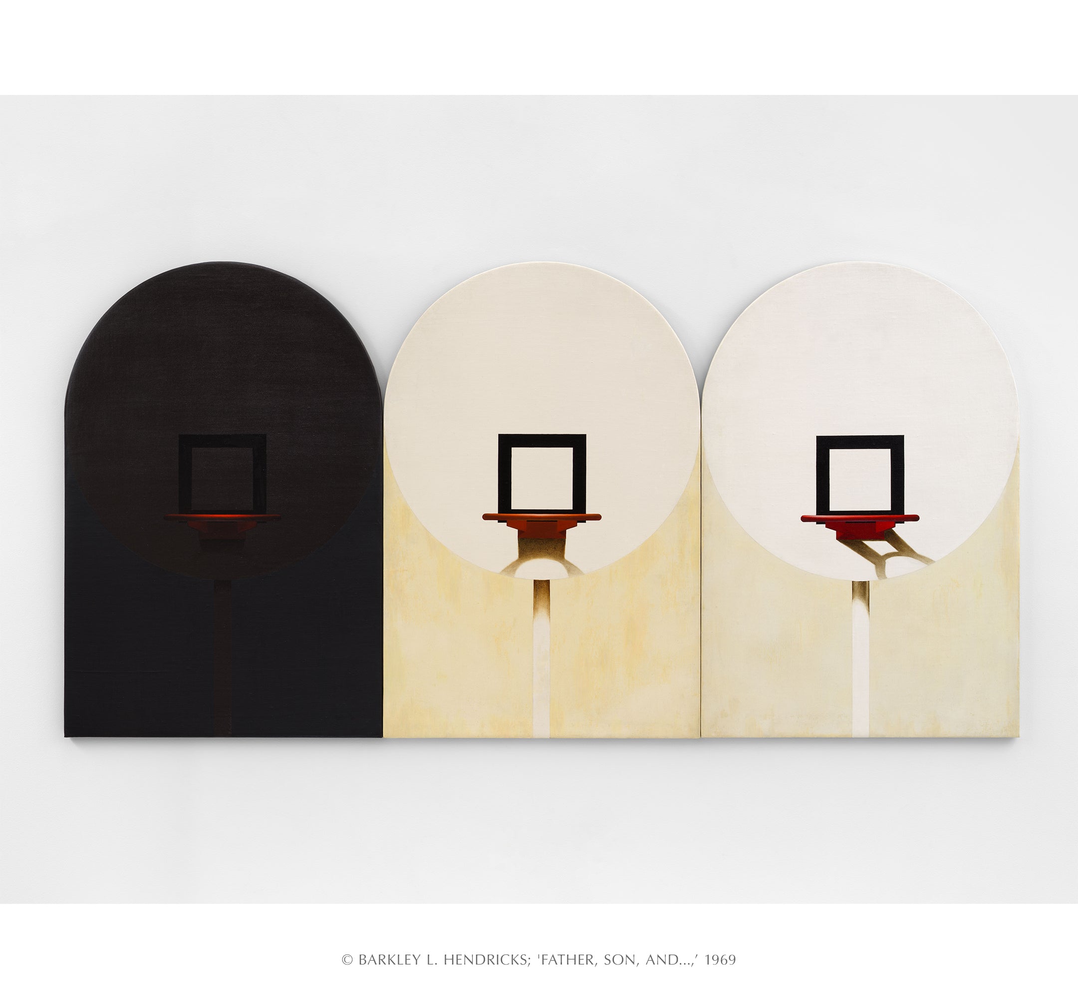 Three basketball backboards of different colors on a white background  Title 