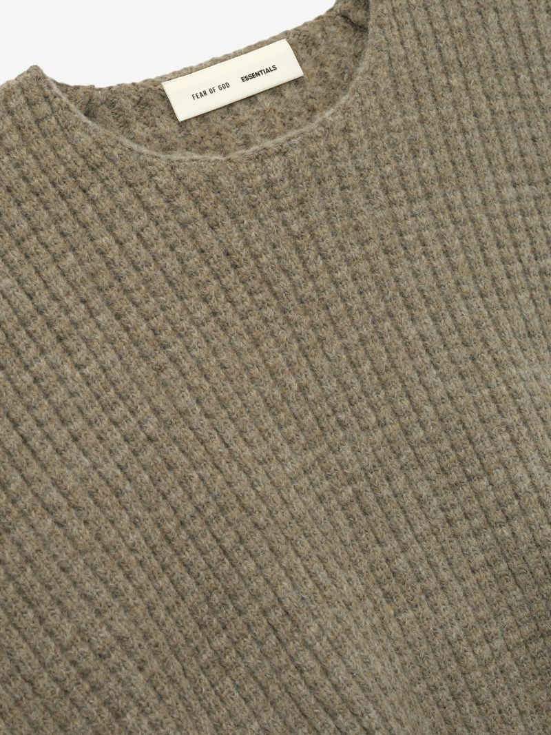 Womens Heavy Waffle 90s Crewneck Sweater - Fear of God