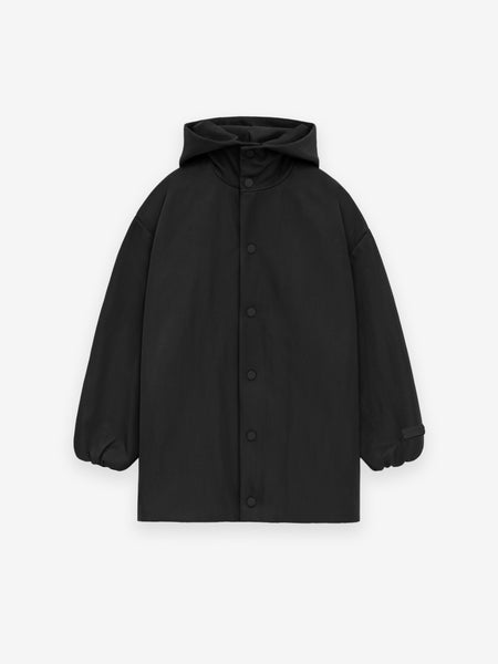 Kids Textured Nylon Hooded Coaches Jacket