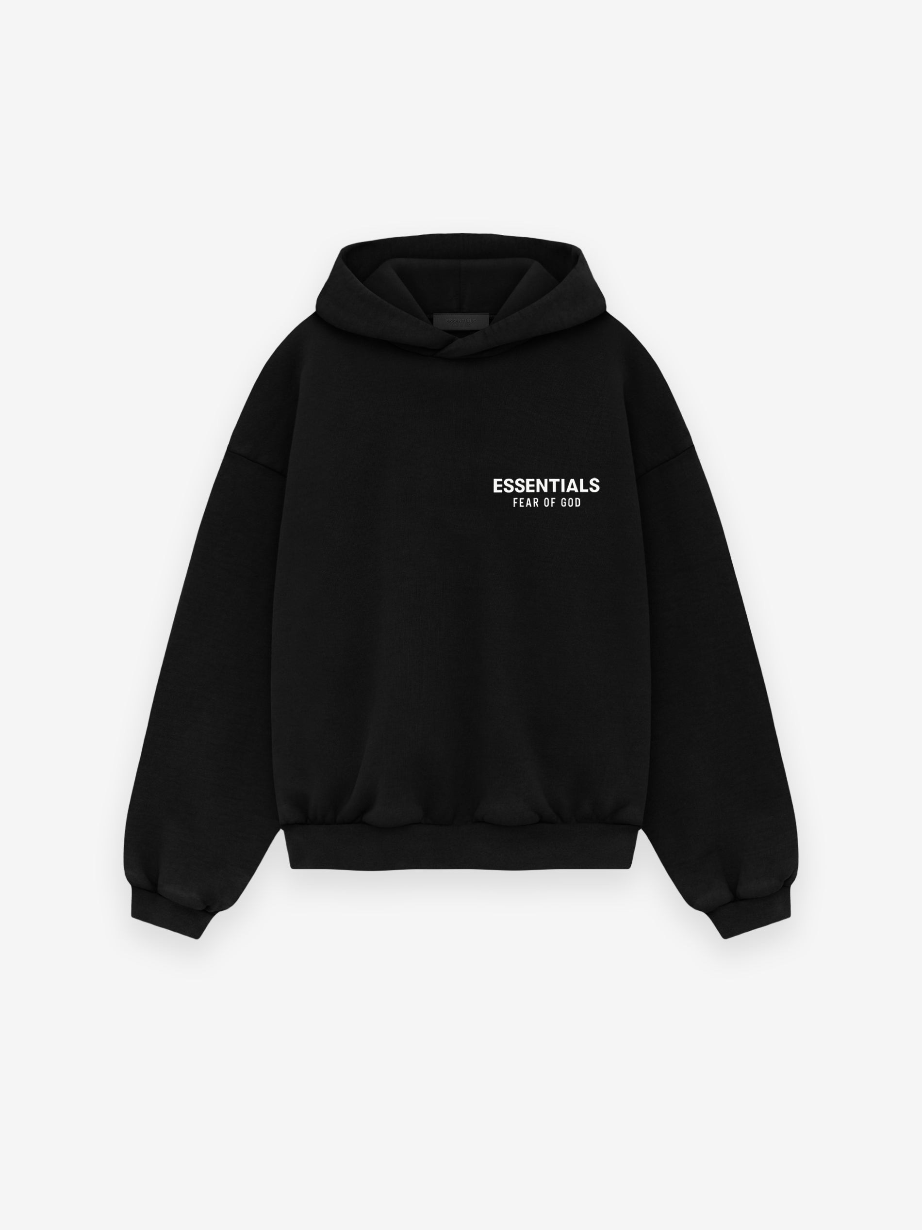 Fear of god essentials black outlets hoodie