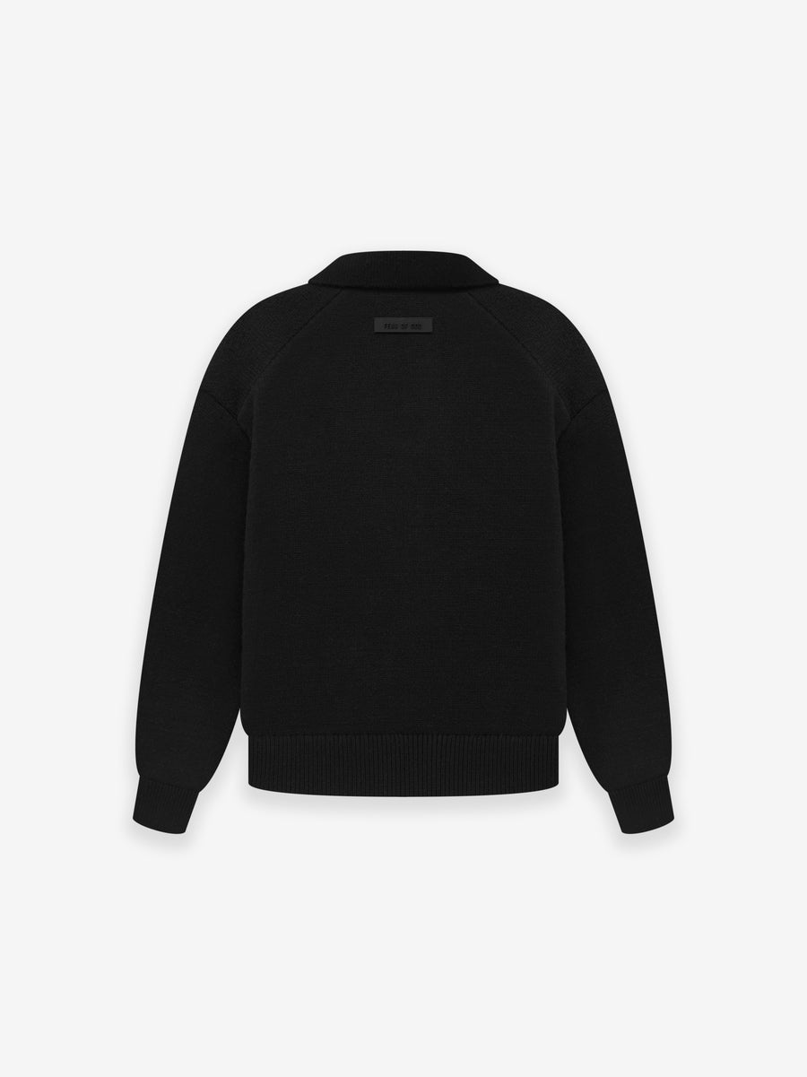 ESSENTIALS Essentials Knit Polo in Jet Black | Fear of God