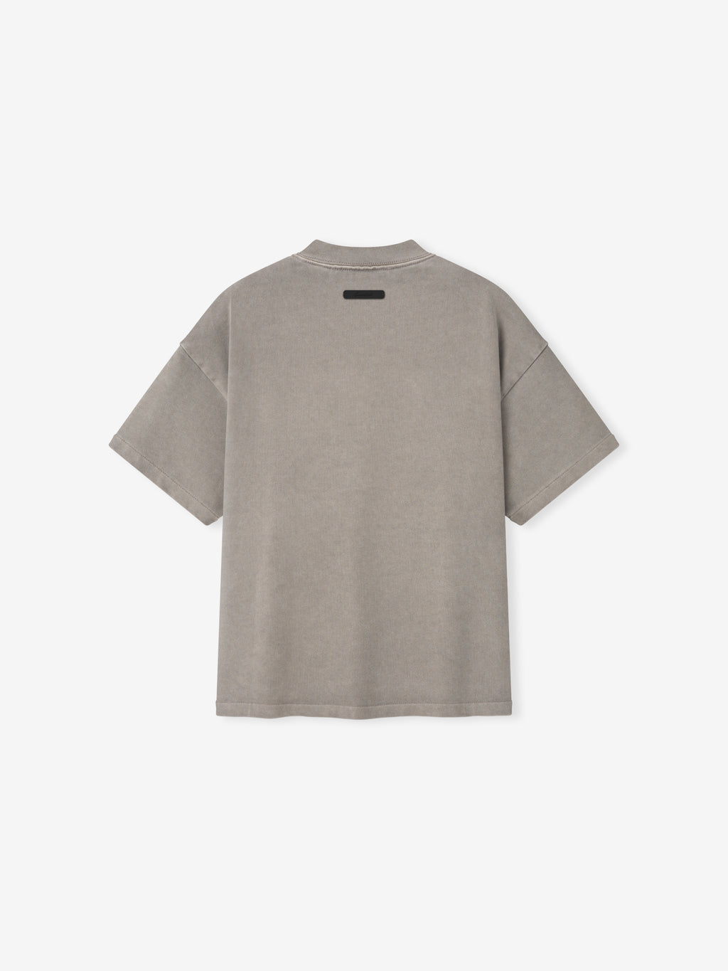back view of kids oversized 90s style short sleeve tee in washed gray pigment-dyed heavyweight cotton jersey