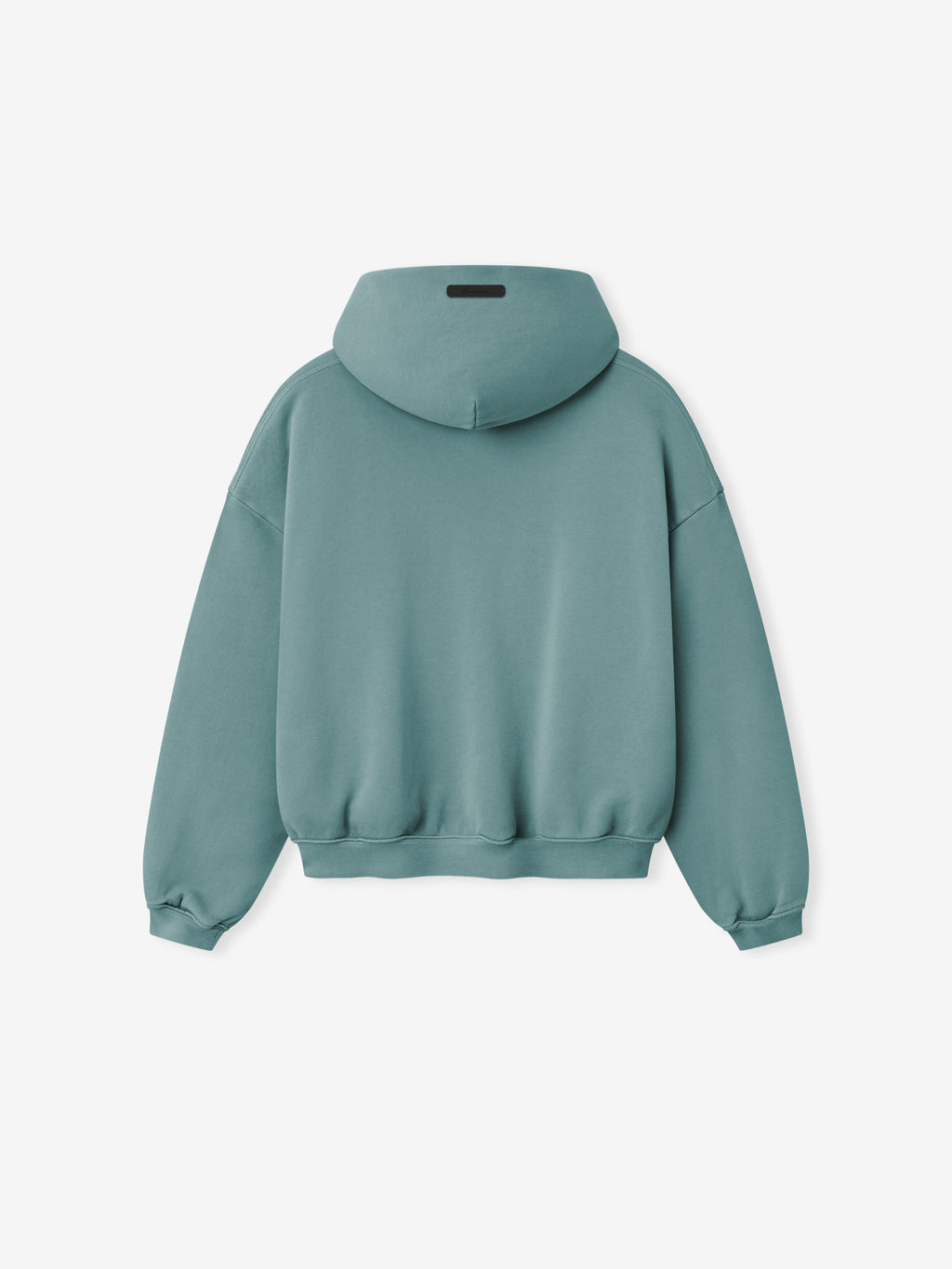 back view of teal Kids Campus 90s hoodie in heavyweight cotton fleece with ribbed cuffs and waistband