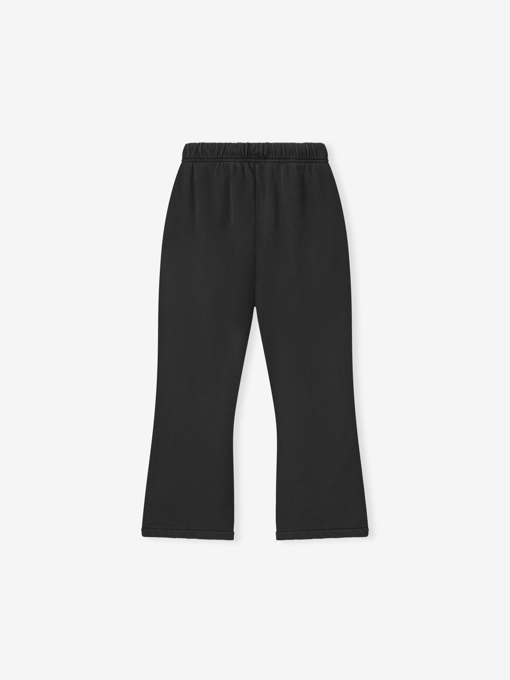 black kids training flare sweatpant in heavyweight 390GSM core fleece with elastic waistband and puff-print Essentials logo on leg
