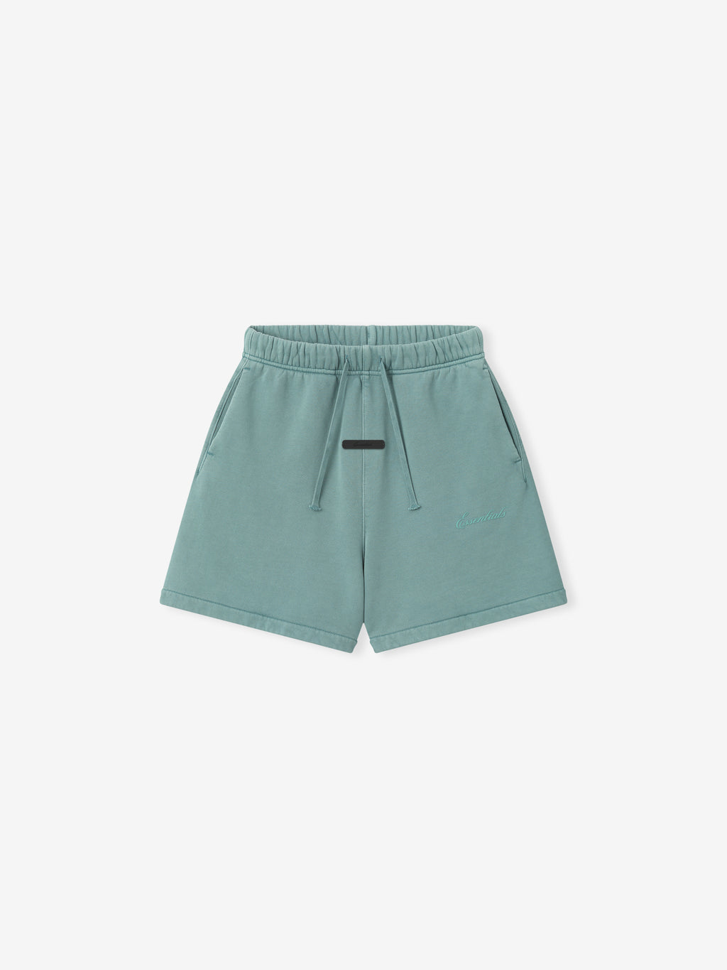 kids mid-rise relaxed sweatshort in pigment-dyed 390GSM cotton fleece with elastic waistband and side pockets