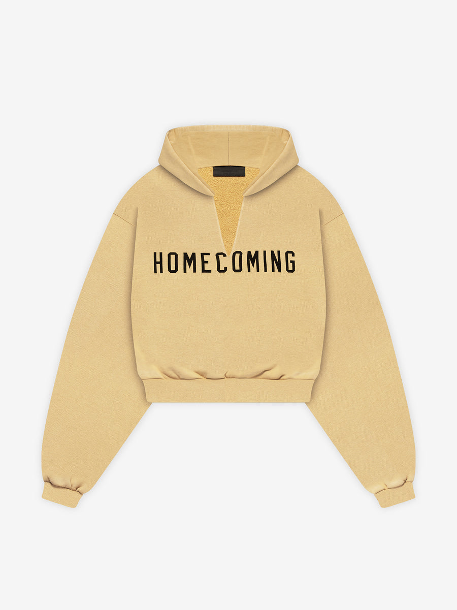 Womens Heavy Fleece Cropped V-Neck Hoodie - Fear of God