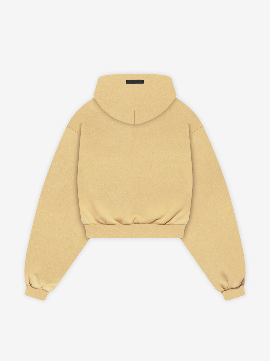 Womens Heavy Fleece Cropped V-Neck Hoodie - Fear of God