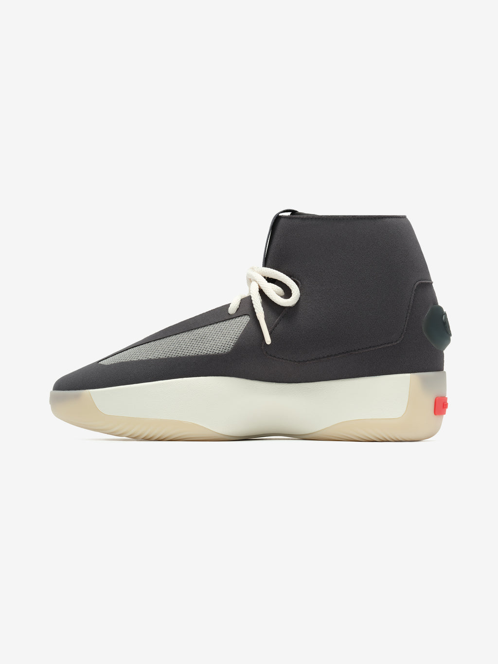 Side profile of Derrick Rose II Basketball Hi in carbon metal grey with cream midsole and white laces, gallery image 0