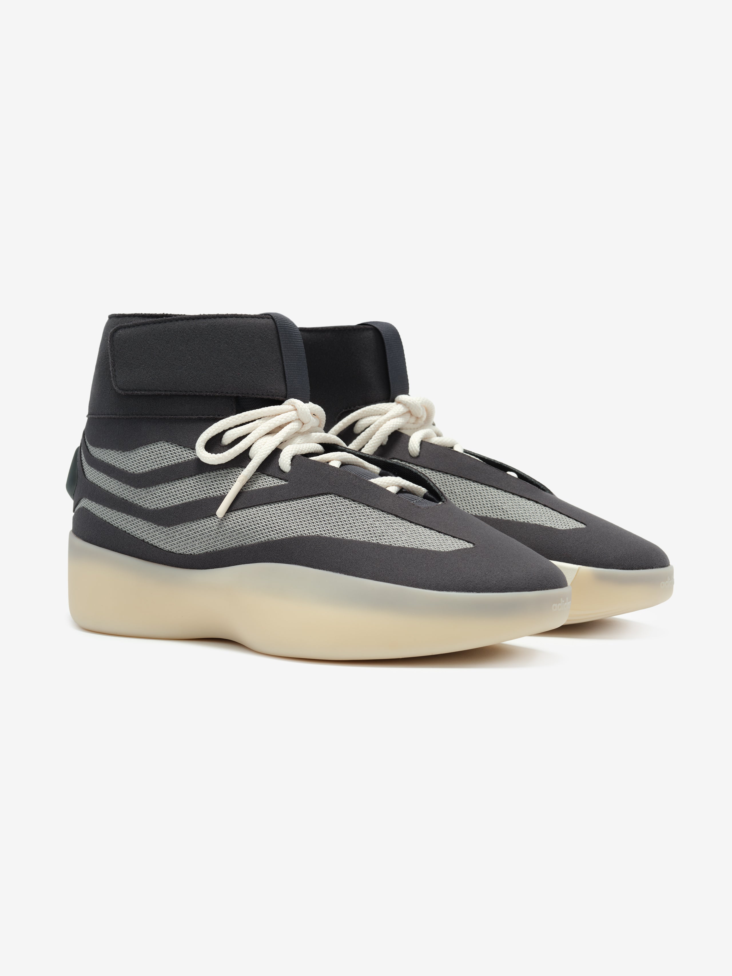 Angled side view of Derrick Rose II Basketball Hi in carbon metal grey with cream sole and high-top collar, gallery image 0