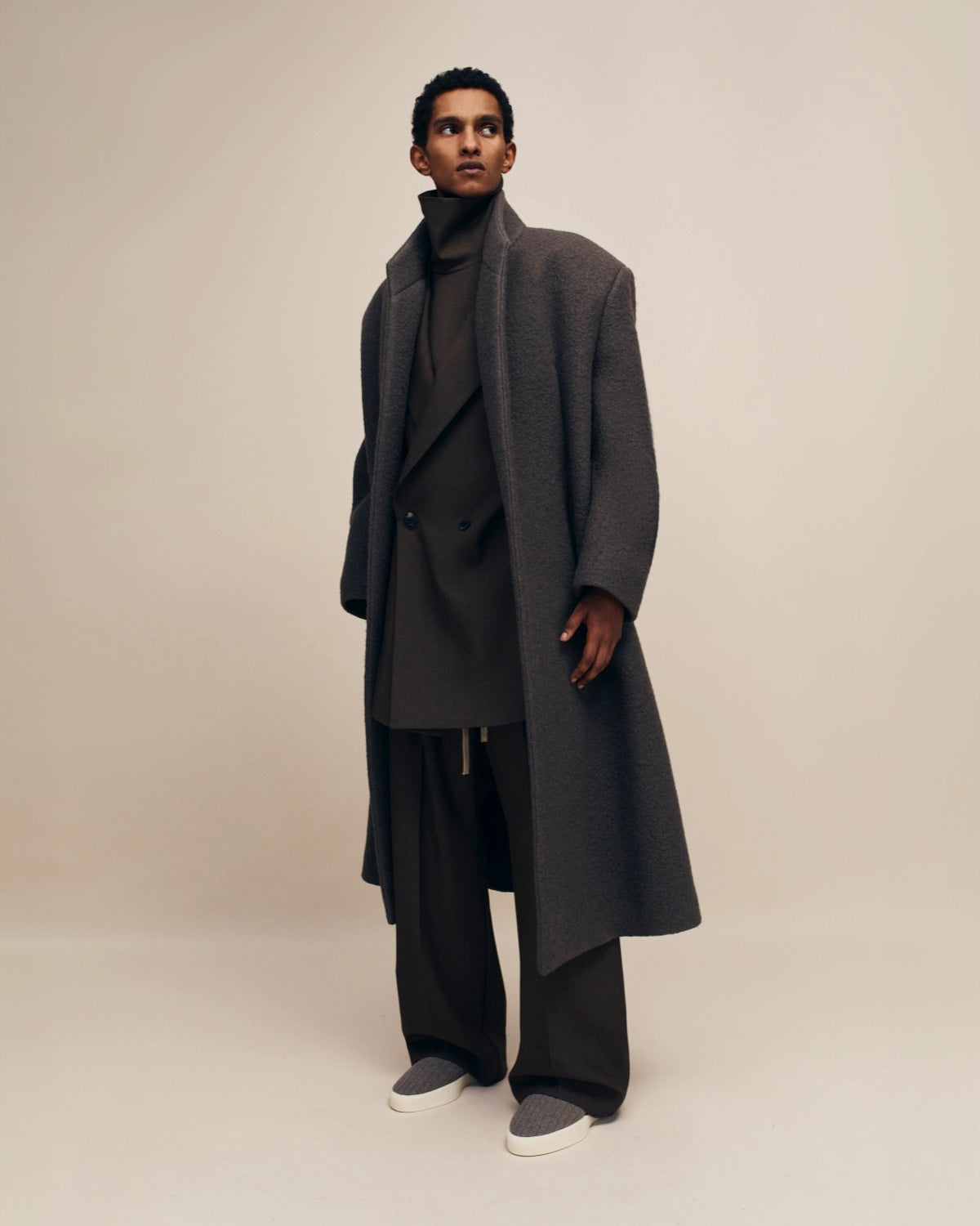 Boiled Wool Stand Collar Overcoat | Fear of God