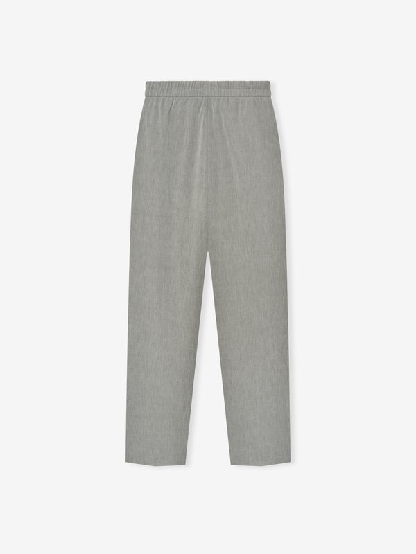 Virgin Wool Drawstring Straight Pant