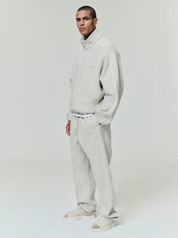 Modern Fleece Track Jacket With Piping